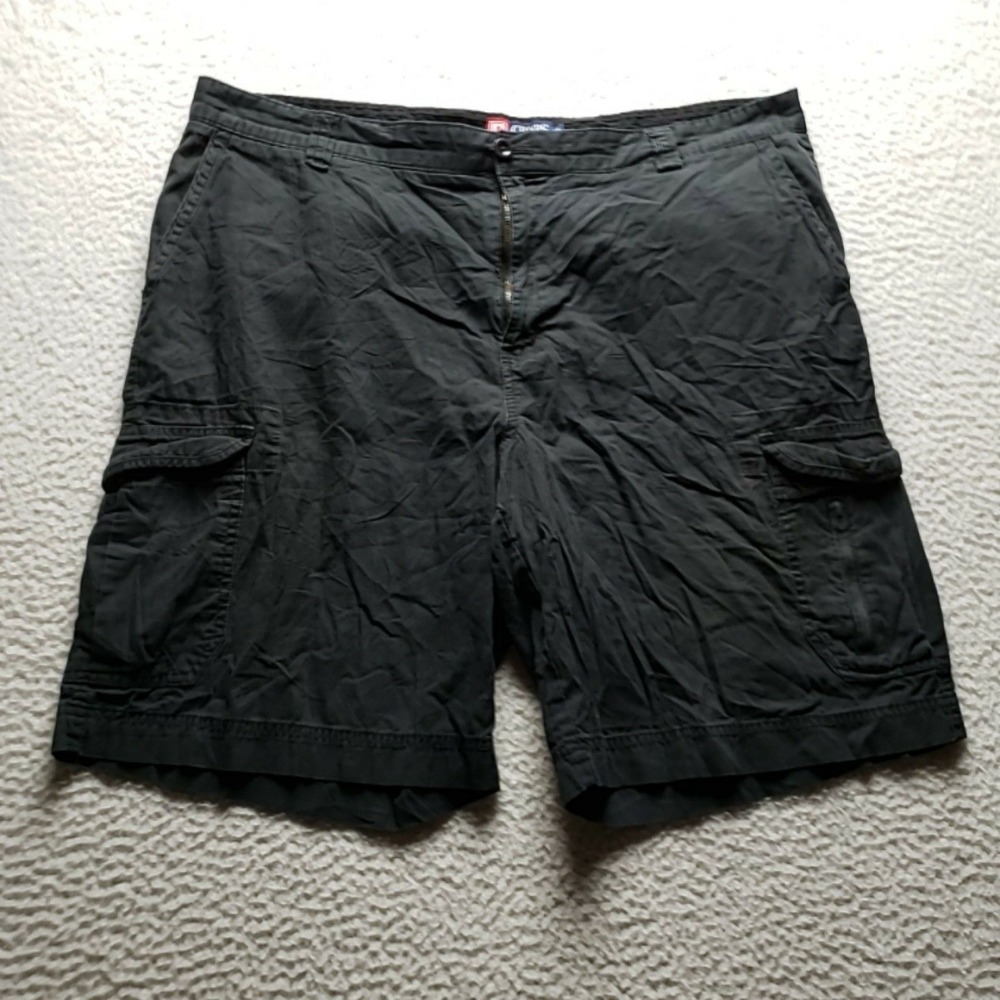 Chaps Cargo Shorts Mens 42 Gray Cotton Canvas Flat Front 10 Inseam Casual Summer